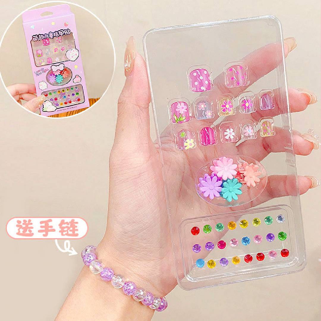 Nail Art Sticker Nail Stickers Girl Stickers Baby Nail Art Stickers With 2 Bracelets & Rubber Set