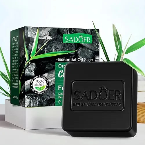 Sadoer Natural Essential Oil Soap with Activated Charcoal