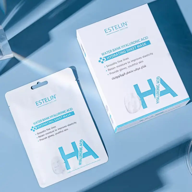 Estelin Water Bank Hyaluronic Acid Hydrating Sheet Mask 25g Pack of 10