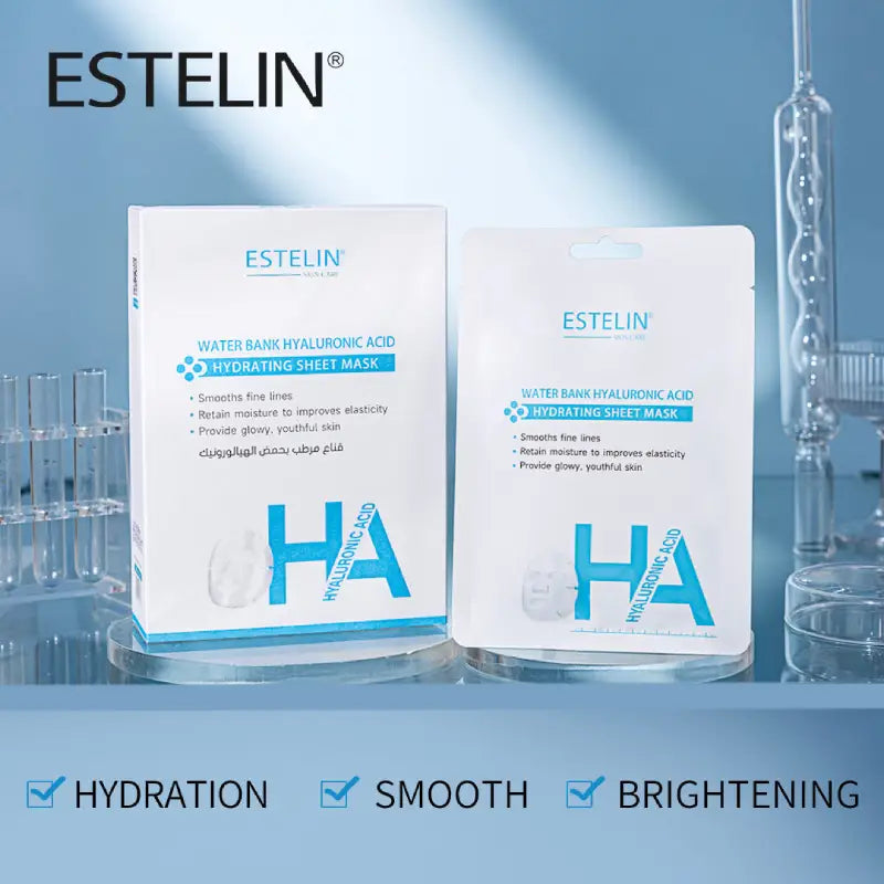 Estelin Water Bank Hyaluronic Acid Hydrating Sheet Mask 25g Pack of 10