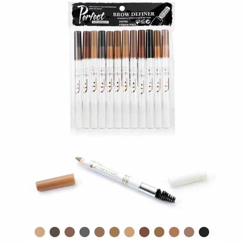 Eyebrow Pencil With Brush Pack of 12pcs