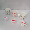 Porcelain Roman Numerals Espresso Size Cup With Clock Lid