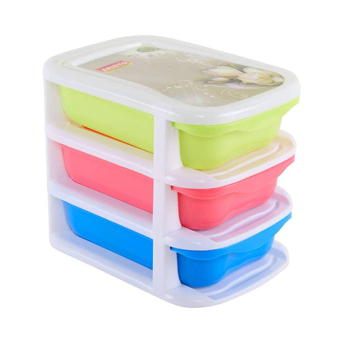 Mini Desktop Drawer Storage Box 3 Layers Container