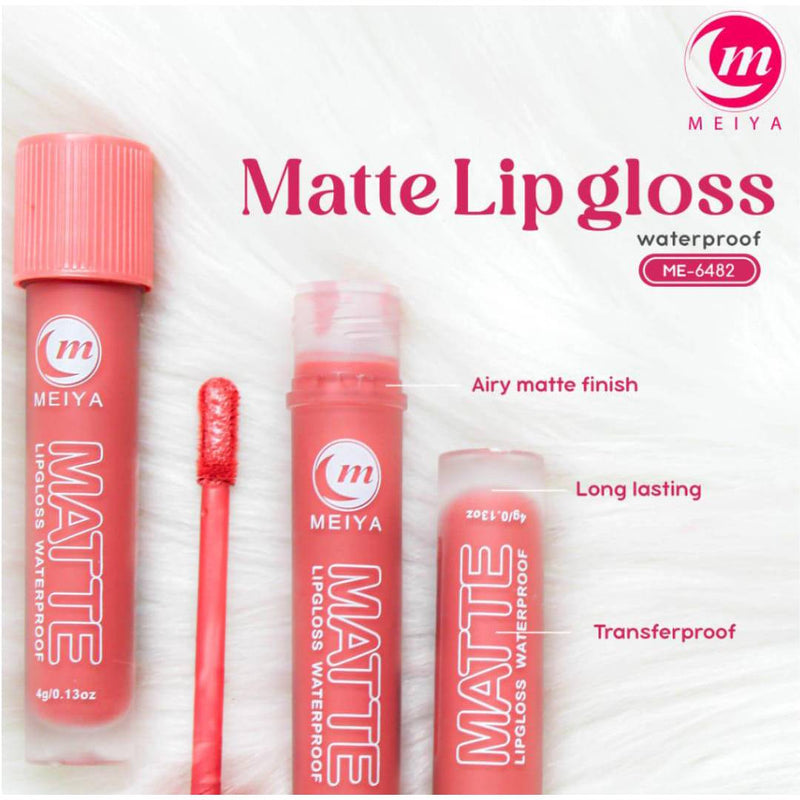 Meiya Matte Waterproof Long Lasting Lip Gloss 6Pcs Set