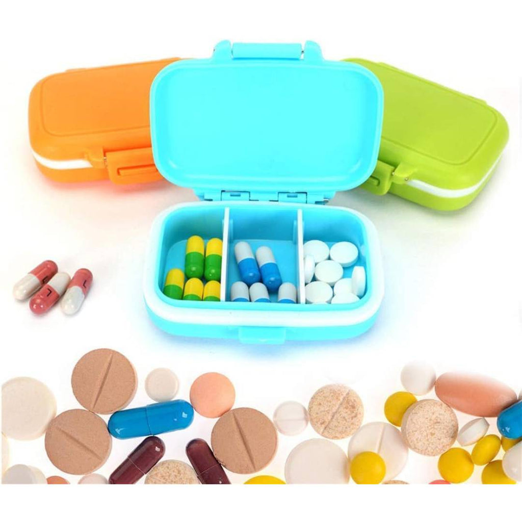 Small 3 Compartments Medicine Box Pill Box