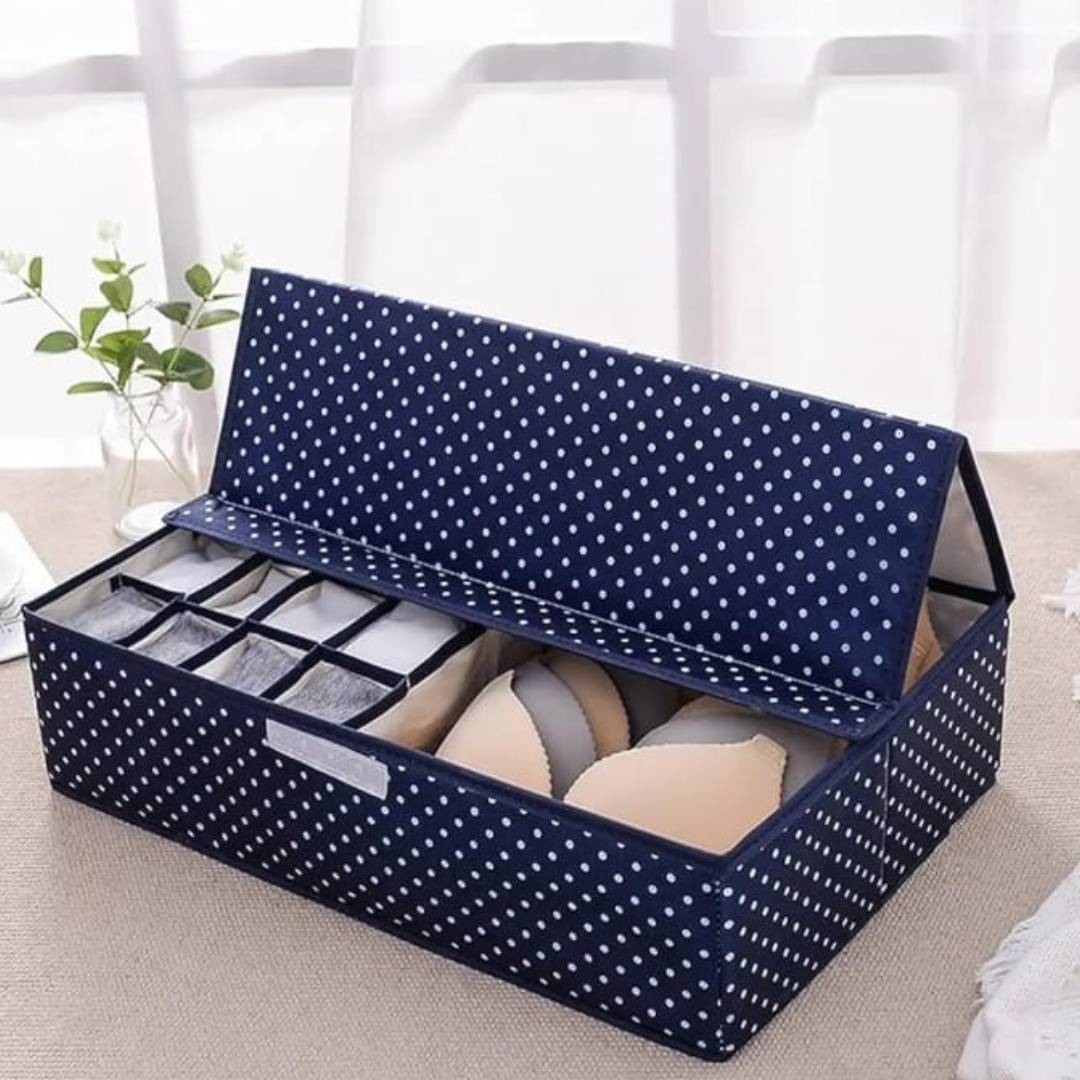 Undergarments Organizer Box With Lid Large Size 12 Small Pockets 1 Big