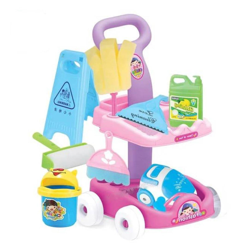 Realistic Cleaning Set Kit With Trolley Toy For Kid