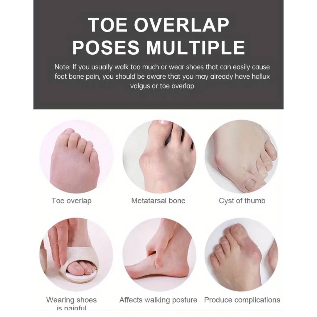 Silicone Thumb Heel Pain Pair Of Toe Splitter For Men & Women Soft Elastic Arc Adjuster For Day And Night Use
