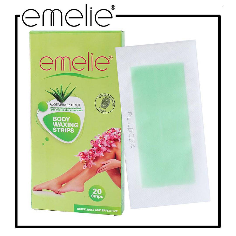 Emelie Cosmetics Waxing Strips With Aloe Vera Extract ( 20 Body Wax Strips)