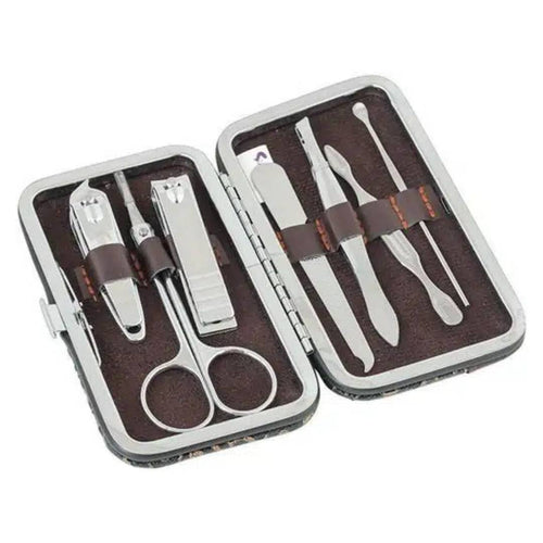 Manicure Set Grooming Tweezer Scissors Earpick Nail Clippers Set with Case