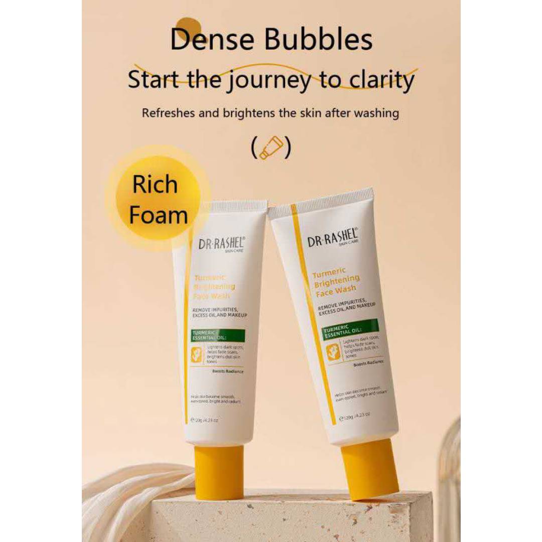 Dr Rashel Turmeric Brightening Face Wash Remove Excess Oil Impurities And Makeup