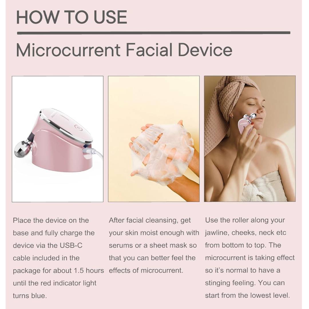 Rechargeable Microcurrent Facial Device Microcurrent Facial Massager To Lift The Face and Tighten The Skin
