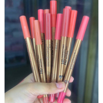 Emelie HD Perfect Matte And Super Silky Lipstick Pencil 12Pcs Pack