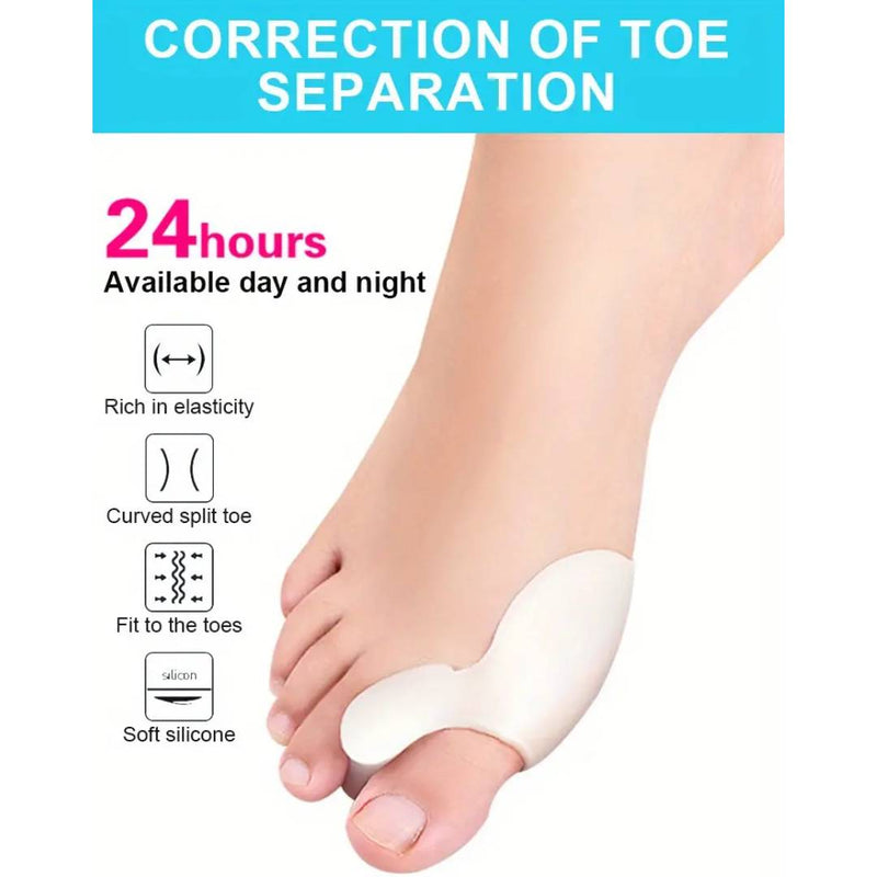 Silicone Thumb Heel Pain Pair Of Toe Splitter For Men & Women Soft Elastic Arc Adjuster For Day And Night Use