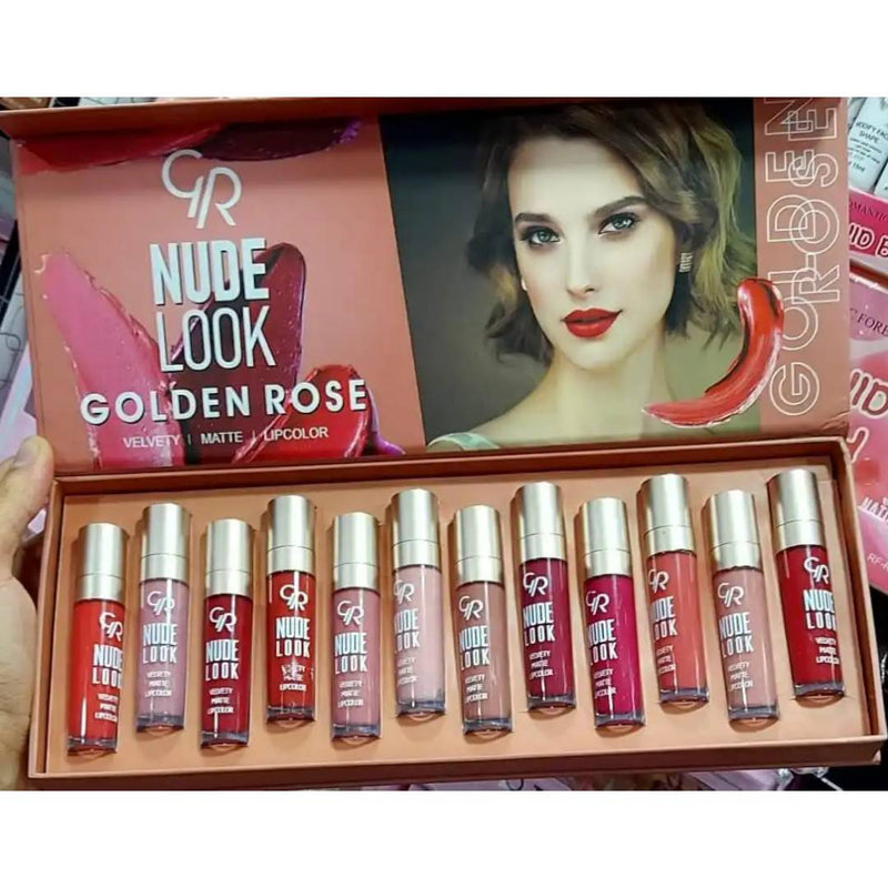 GR Nude Look Golden Rose Velvet Matte Lip Color 12Pcs