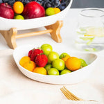 Multipurpose 3 Layers Fruit Serving Plates With Wooden Stand