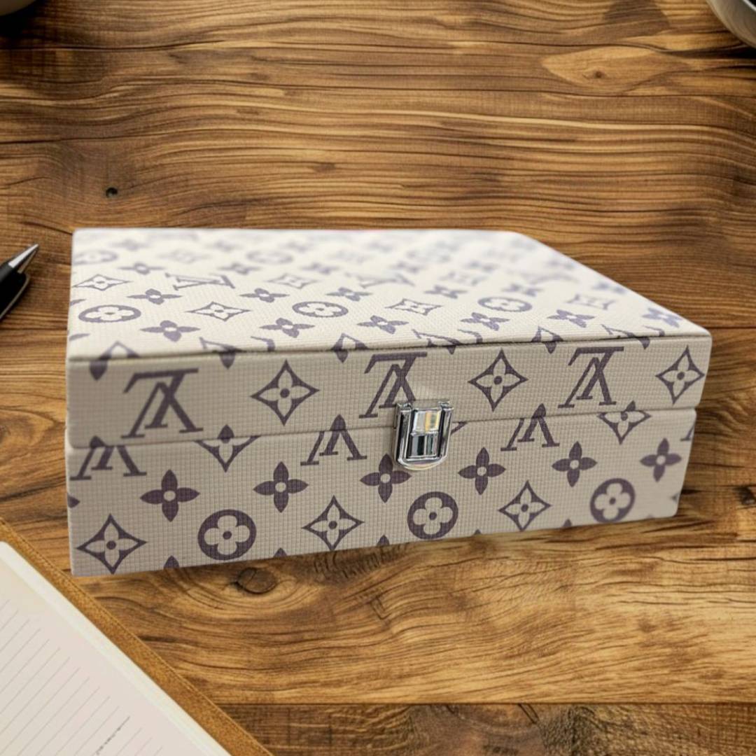 LV Printed Rexine Jewellery Box