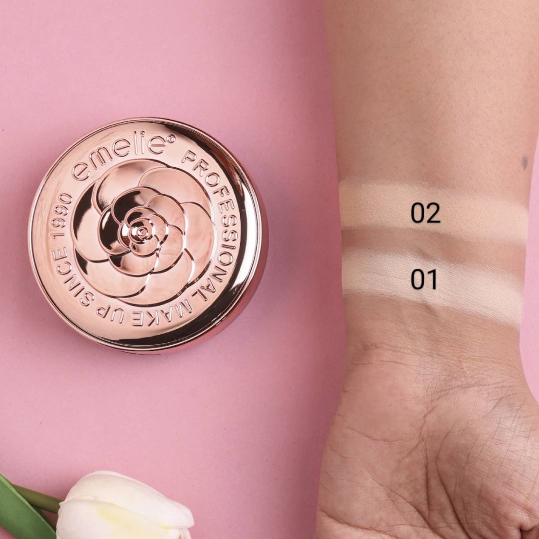 Emelie Super Stay Better Skin Camellia Essence Powder Super Blendable Improves Skin Texture