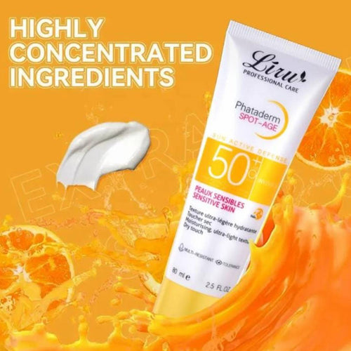 Liru Phataderm Spot-Age Sun Active Defense SPF50+ Invisible Peaux Sensibles Sensitive Skin Face Body Sunscreen Whitening Sun Cream