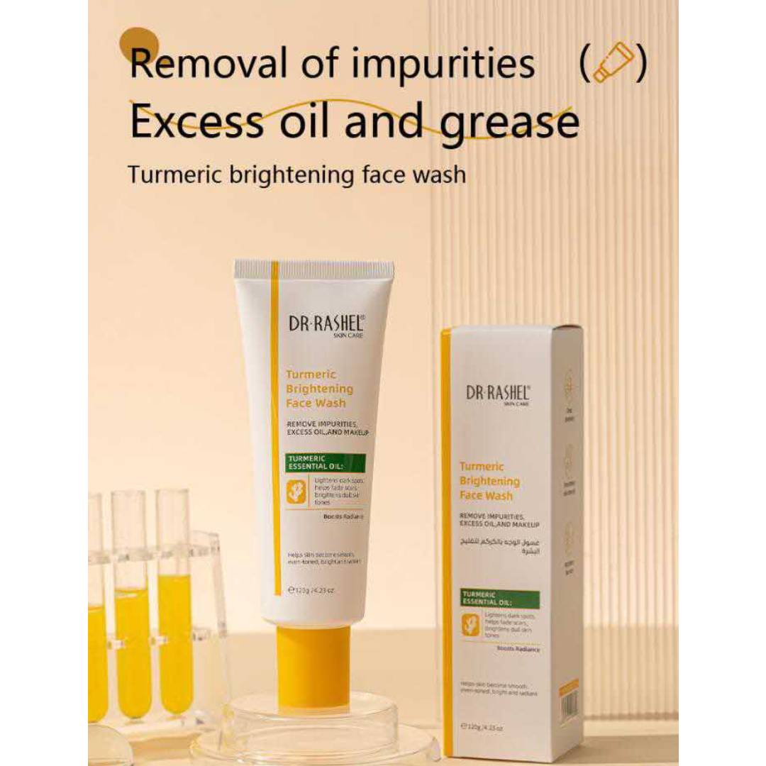 Dr Rashel Turmeric Brightening Face Wash Remove Excess Oil Impurities And Makeup