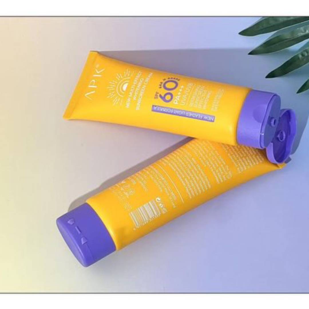 APK SPF 60 New Feather Light Formula PA+++ Whitening Sunscreen Cream Waterproof & Sweatproof UVA/UVB Protection 100g