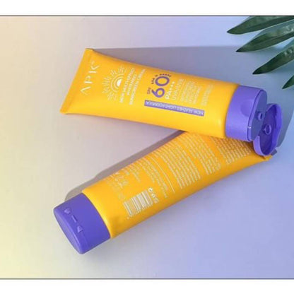 APK SPF 60 New Feather Light Formula PA+++ Whitening Sunscreen Cream Waterproof & Sweatproof UVA/UVB Protection 100g