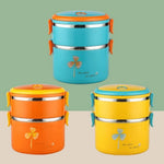 Stainless Steel Round Portable Multilayer Warm Lunch Box