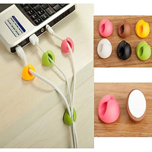 Multipurpose 6Pcs Cable Clips Wire Cord Holder With Strong Adhesive