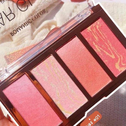 Romantic Color Kiera Beauty Star Glow 4in1 Blush And Highlighter Palette