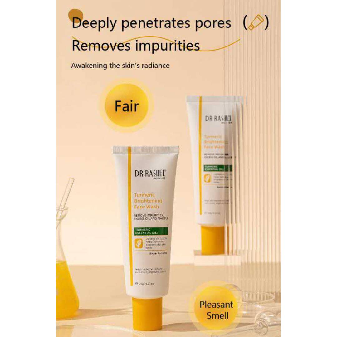 Dr Rashel Turmeric Brightening Face Wash Remove Excess Oil Impurities And Makeup