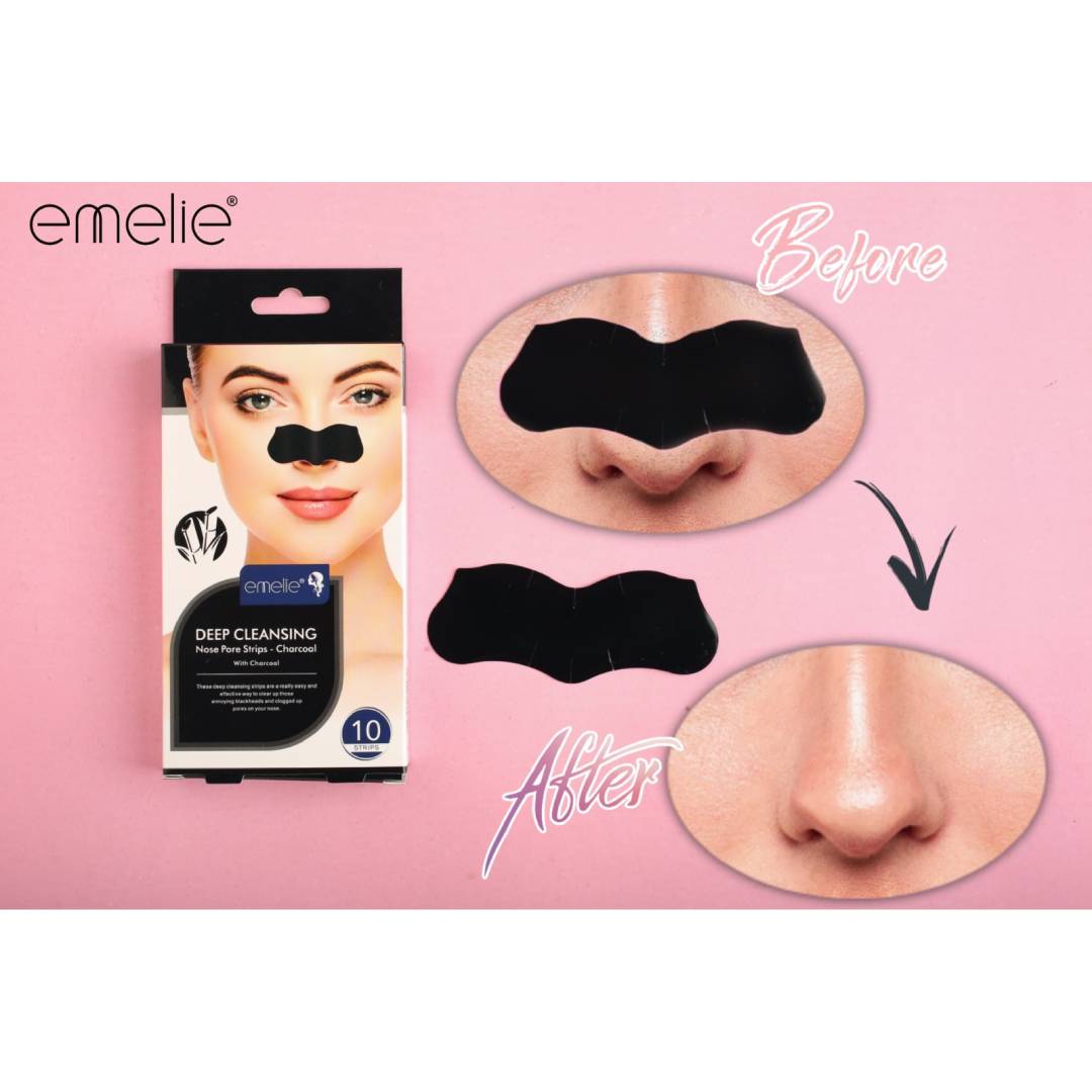 Emelie Deep Cleansing Nose Pore Strips With Charcoal 10 Strips