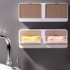 Wall Mounted Soap Dish With Lid Flip Cover Soap Rack For Bathroom Soap Holder With Built-in Drainer