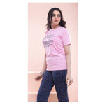 TeeDot Code 1030 Premium Quality 2 Pcs Trouser And T-Shirt Nightwear Soft Cotton Stuff For Girl