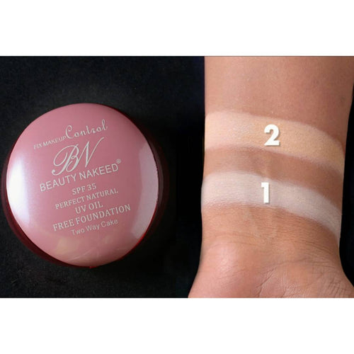 BN Beauty Nakeed Fix Makeup Control SPF 35 Perfect Natural Face Powder UV Oil Free Foundation Two Way Cake
