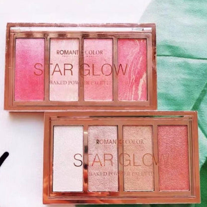Romantic Color Kiera Beauty Star Glow 4in1 Blush And Highlighter Palette