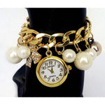 Luxury And Stylish Pearl Bracelet Watch For Women