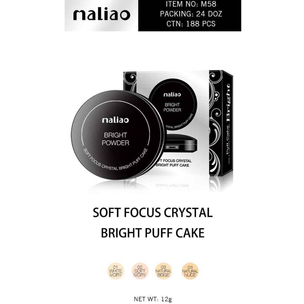 Maliao Bright Powder Soft Focus Crystal Bright Puff Cake