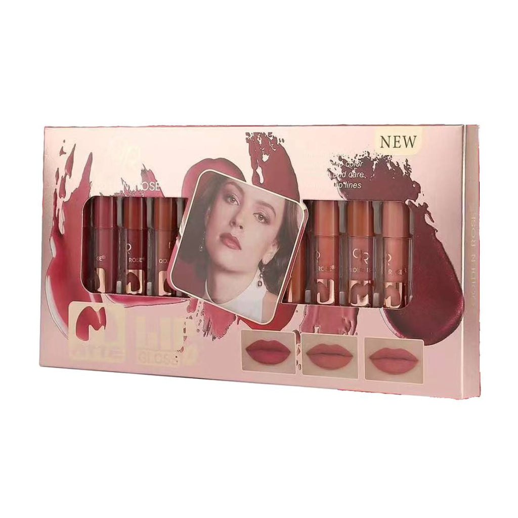 Qoiden Rose Matte 12Pcs Lipgloss Set – beautygirl-pk