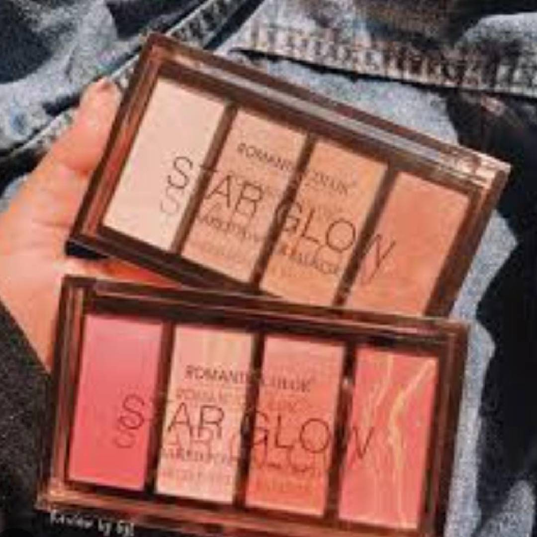 Romantic Color Kiera Beauty Star Glow 4in1 Blush And Highlighter Palette