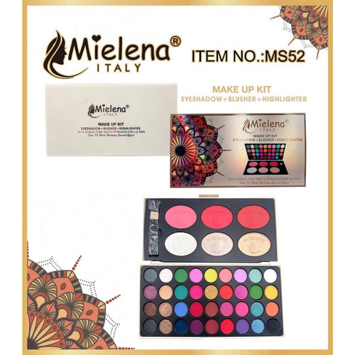 Mielena Italy 36+6 color Eyeshadow Blusher Highlighter Palette MS52