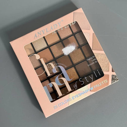 Any Lady Charm Of Stylist 25 Colors Highly Pigmented Eyeshadow Palette