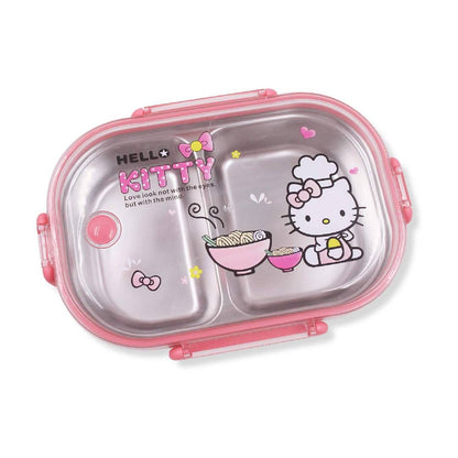 Anime Designs Portable School Food Lunch Box Stainless Steel Insulated 2 Compartment Lunch Box