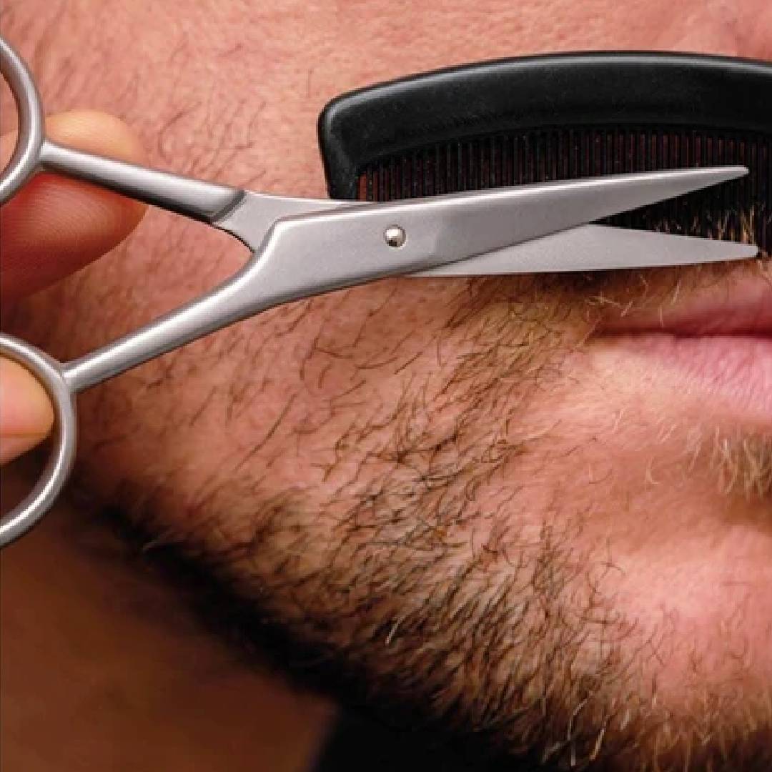 Stainless Steel&nbsp;Men’s Grooming Moustache Scissor With Small Black Comb Sharp Fine Blade Premium Quality Polish Finishing