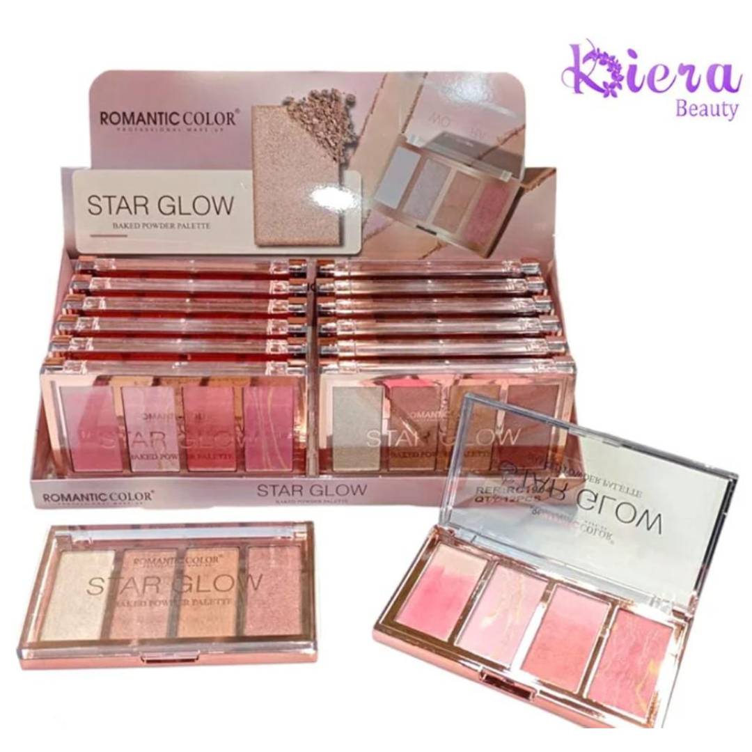 Romantic Color Kiera Beauty Star Glow 4in1 Blush And Highlighter Palette