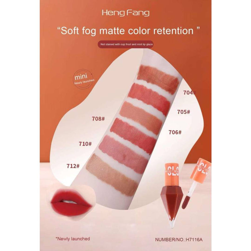 Heng Fang Non Stick Cup Mist Lip Gloss 6Pcs Set