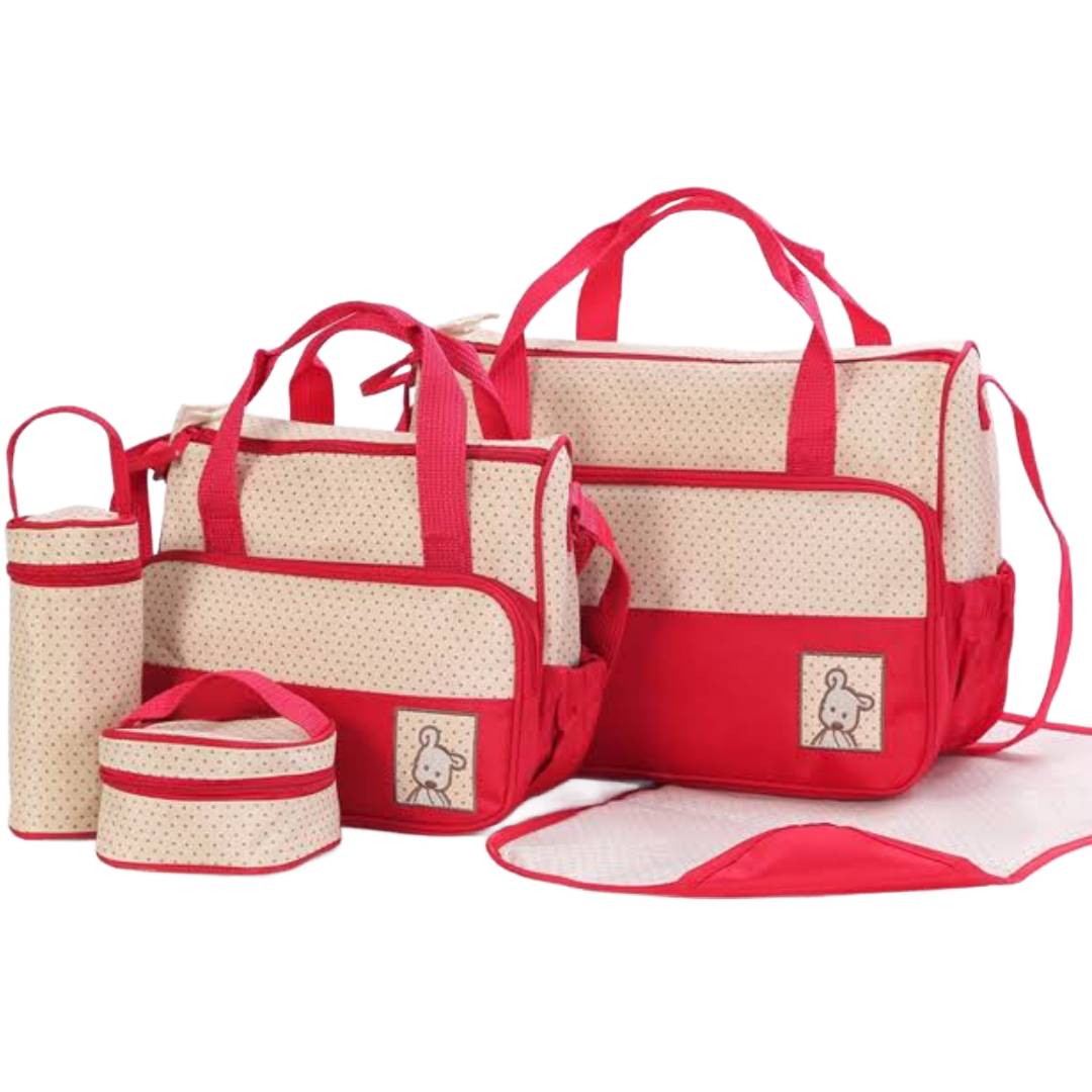 Cute 5in1 Multipurpose Baby Bag Random Colour