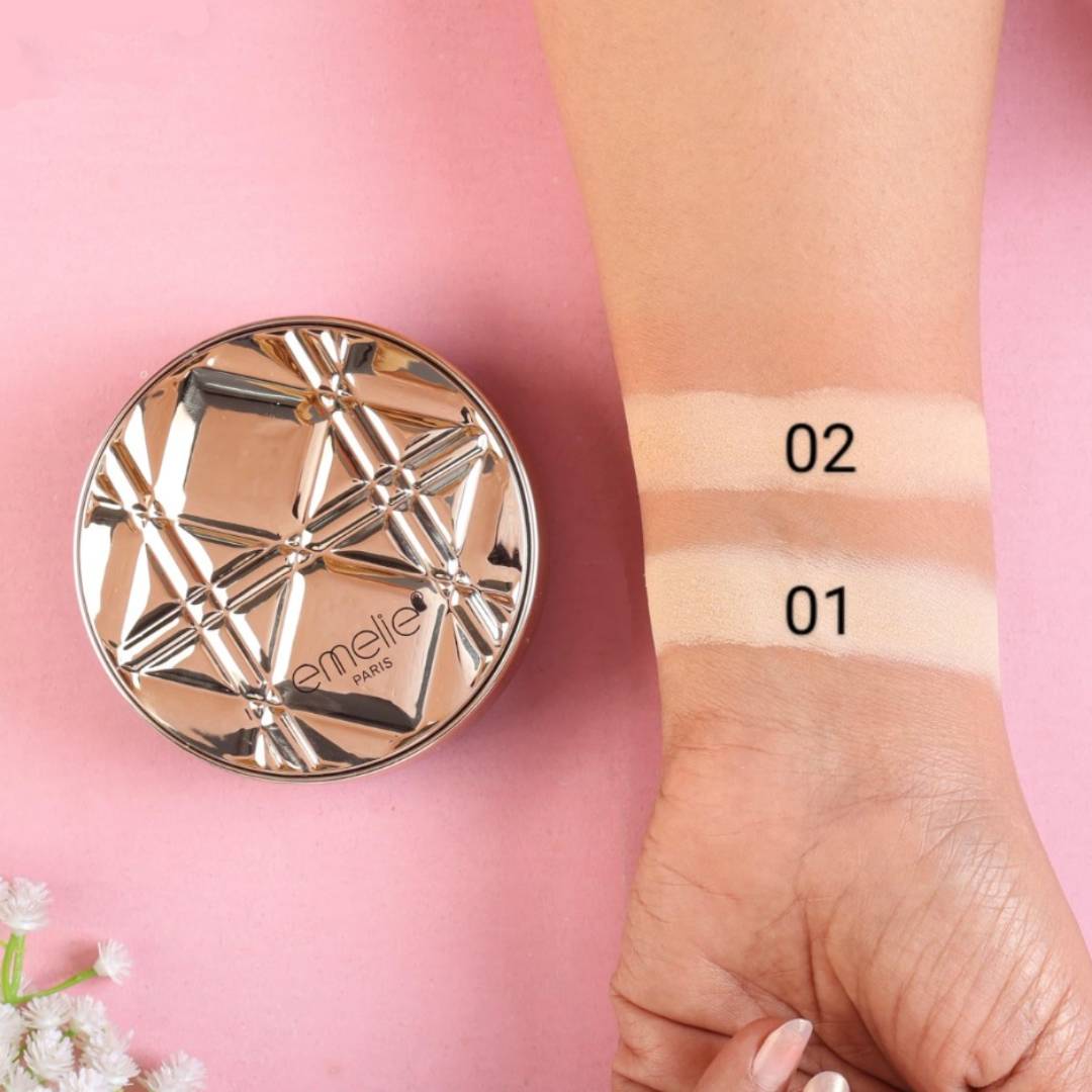 Emelie Super Blendable Super Stay Matte Waterproof Finish 2in1 Compact Powder