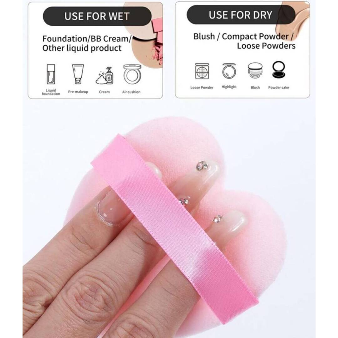 Heart Shape Puff Powder Puff Soft Velvet Air Cushion Sponge