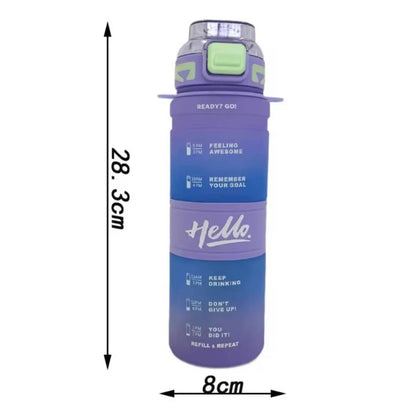 Hello Kids Back Strap Water Bottle Leak Proof Plastic Water Bottle 1000ml