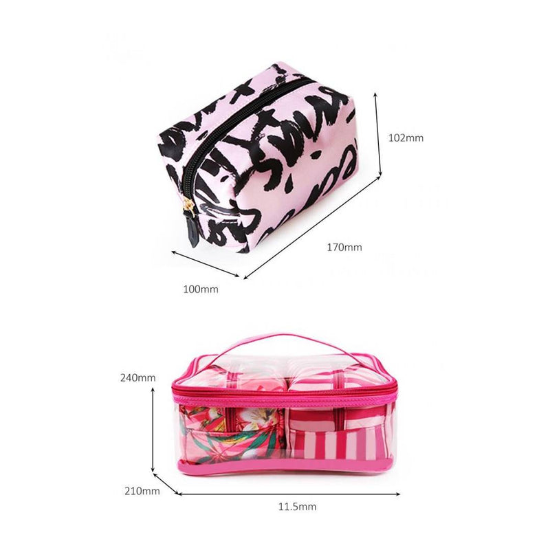 4in1 Clear PVC Makeup Cosmetic Zipper Bag